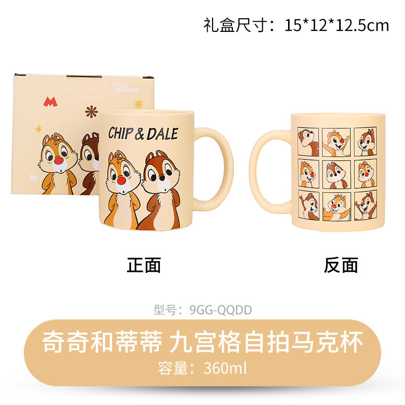 Ceramic cup gift box mug with lid with spoon coffee cup holiday gift box cartoon cup cute water cup