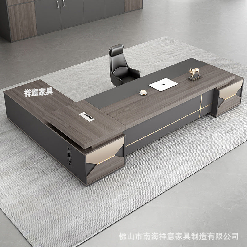 Boss desk simple modern president desk and chair combination double side cabinet head desk manager supervisor office furniture