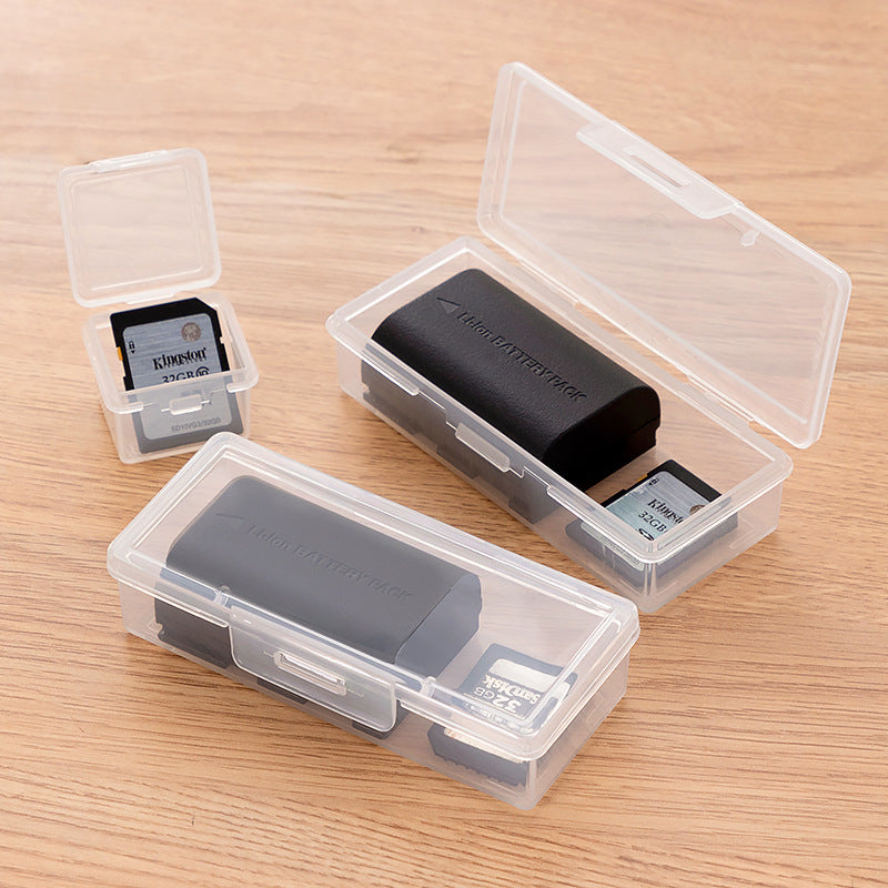 Memory SD card storage box Transparent mini plastic dust-proof phone sim card tf card Portable battery storage box
