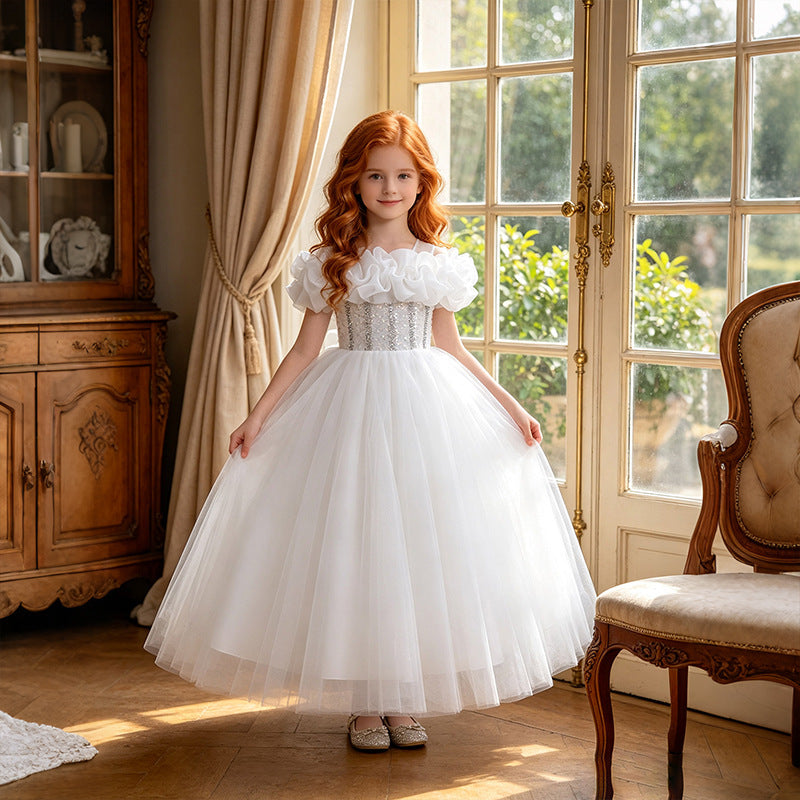 fashion stylegirl dress ankle-length party birthday princess dress for banquet clothing tutu skirt in stock