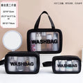 Travel makeup bag translucent toiletry bag frosted bath bag swimming cosmetic storage bag pure color carry-on bag