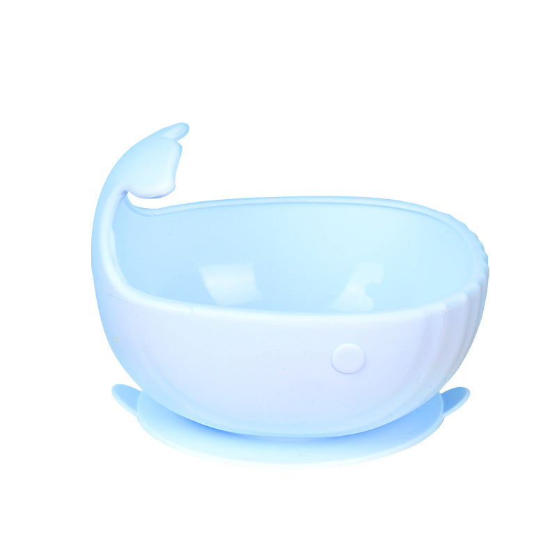 Food grade children's feeding tableware, silicone complementary food bowl spoon set OEM, baby suction cup silicone bowl customization
