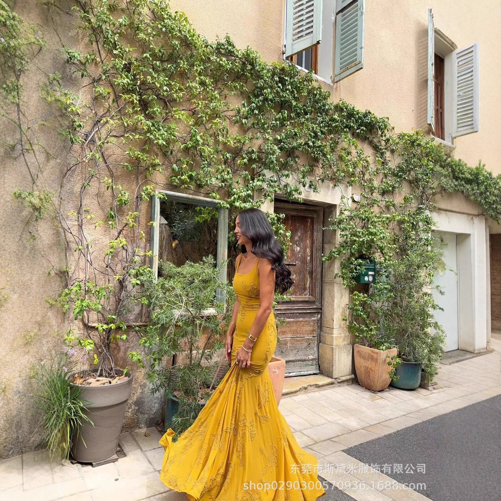 SDM189 Temperament Cross-border Spice Girl Suspender Long Dress Holiday Beach Dress Foreign Trade Supply Wholesale Dress