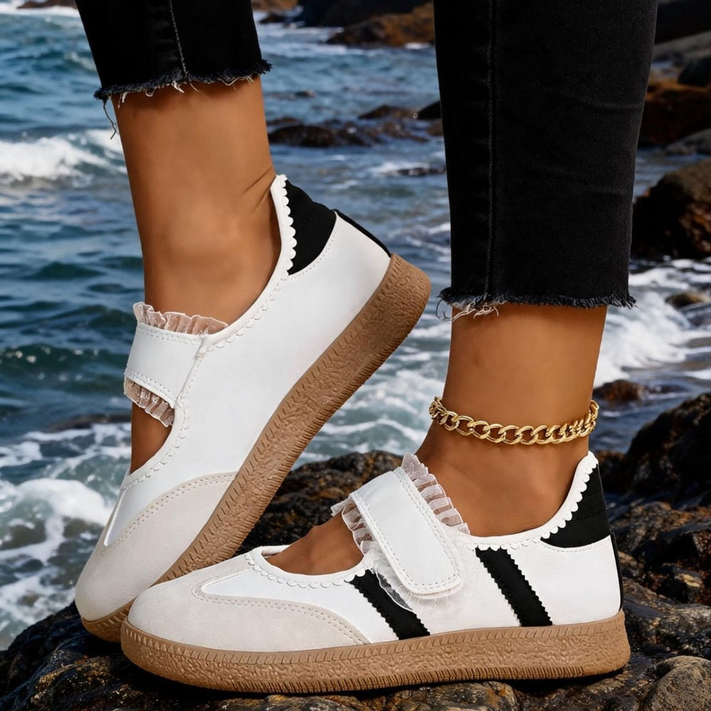 Exportplus sizemodestylecasuallacevelcroflatsplaidsoft bottomk-style german training shoes for women and couples wholesale