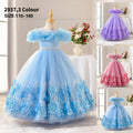 Girls' formal dress with 3d floral skirt - perfect for cross-border e-commerce, kids' princess dress, birthday parties, piano recitals, and runway shows