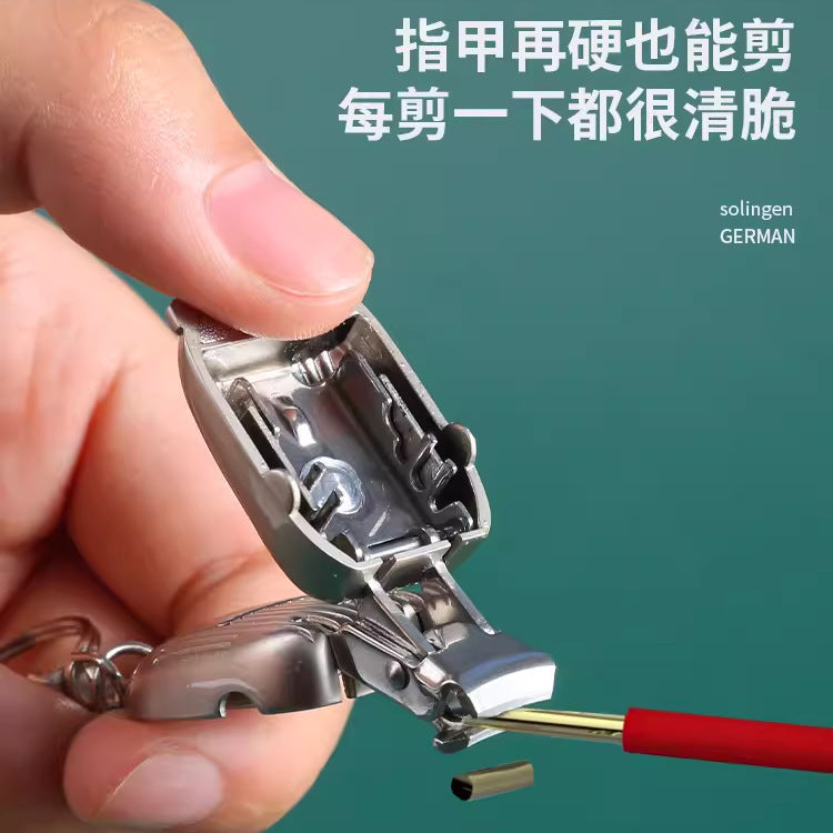 Mini folding nail clippers stainless steel portable manicure tool nail clipper set creative keychain accessories
