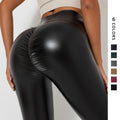 Clearance: new spring cross-border pu leather pants - shiny, plus size, women's leggings, high-waisted, skinny fit, long pants - perfect for layering or wearing on their own