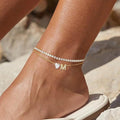 European and american cross-border hot-selling new product - chain & copper heart initial gold anklet, women's beach foot jewelry