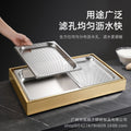 Stainless steel braised meat drain tray - commercial-grade display plate with lid for hotels, cafeterias, restaurants, and sushi restaurants - keeps food fresh and cold