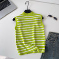 Pure desire work clothing style stripes half turtle neck knitting vest women's summer slimming look sleeveless outwear suspender tops
