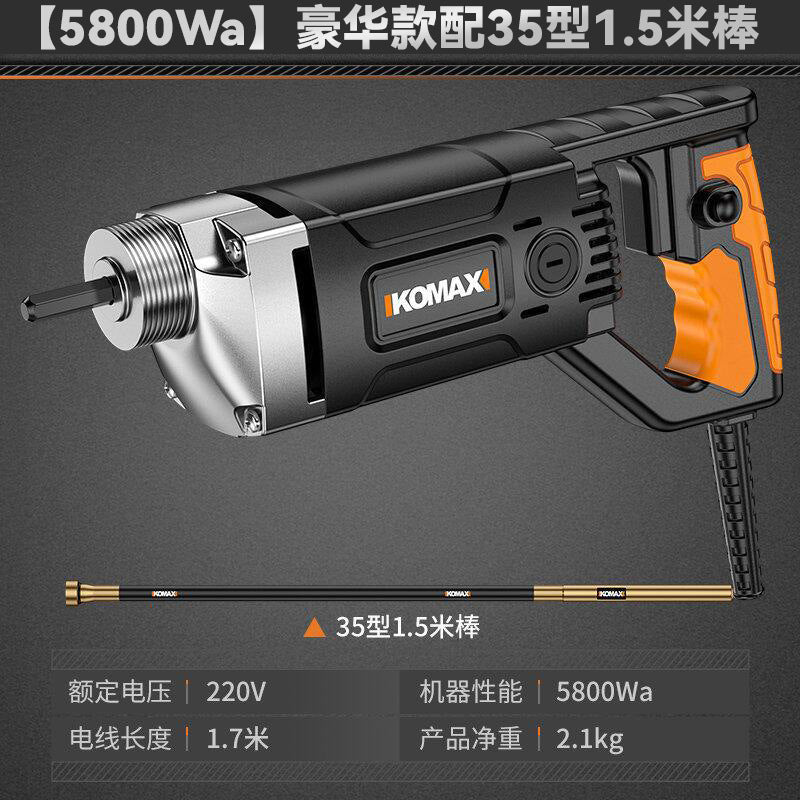 220v portable industrial-grade concrete vibrator for construction sites - small vibrating rod for building projects