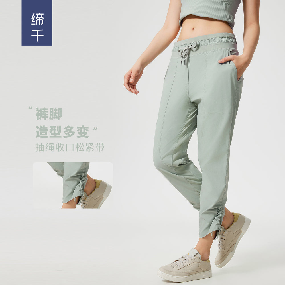 Spring/summer lightweight breathable ice-feel casual sports pants for women - two-way wear, slimming, running & fitness straight-leg pants dss070
