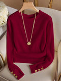 Ready-to-ship  fashion women's new cross-border european and american knitted long-sleeve t-shirt