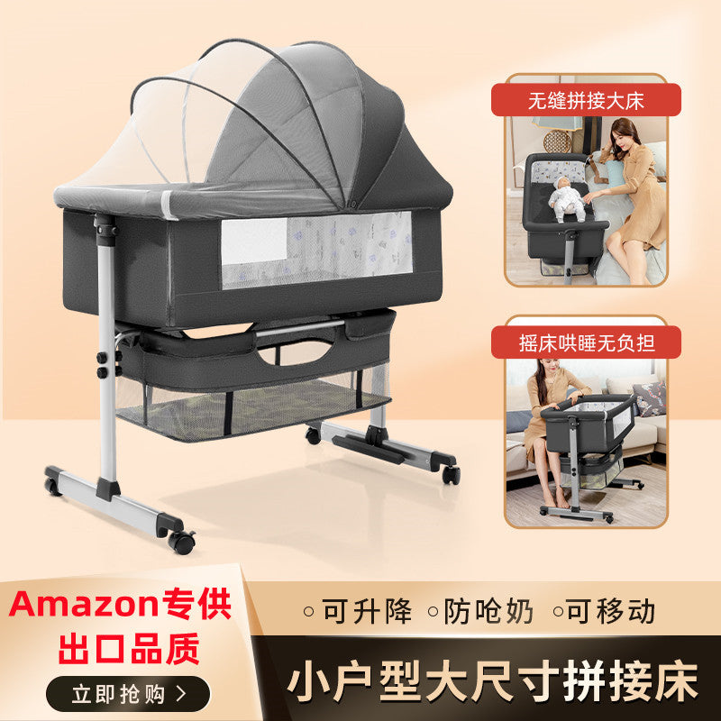 Modular baby crib 0-2 years newborn infant bed baby rocking bed bb children's bed cradle multifunctional foldable