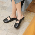 Women's slippers, closed-toe half slippers, summer korean style lazy slip-ons, fashionable outdoor flat sandals, low-cut slides
