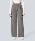 Amazon 2025 autumn new women's cross-border fashion casual solid color pocket loose fit suit pants - versatile and stylish