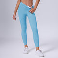 Eco-friendly recycled fabric high-waisted crossover color block yoga pants - tight fit, butt-lifting, workout leggings - barely-there feel activewear for women