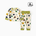 Baby pure cotton boneless high waist belly protection fall and winter autumn clothes long johns suit baby heattechintimates boys and girls home sleep