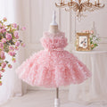 Girls' princess dress mesh children's formal dress for little and middle-aged children, host, performance, birthday party, piano recital costume, kids' skirt