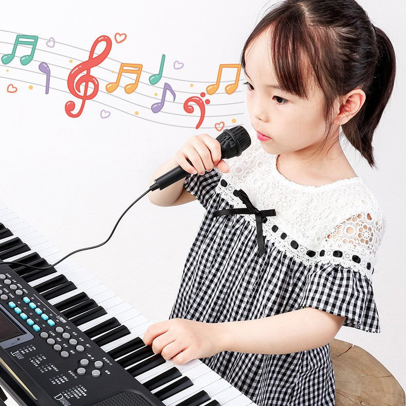 Dropshipping new children's electronic digital screen 61-key musical instrument toy electronic keyboard piano - playable & rechargeable