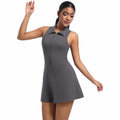Naked new arrival tight slimming look yoga sports jumpsuit tennis skirt women's outdoor running fitness wear lapel suit