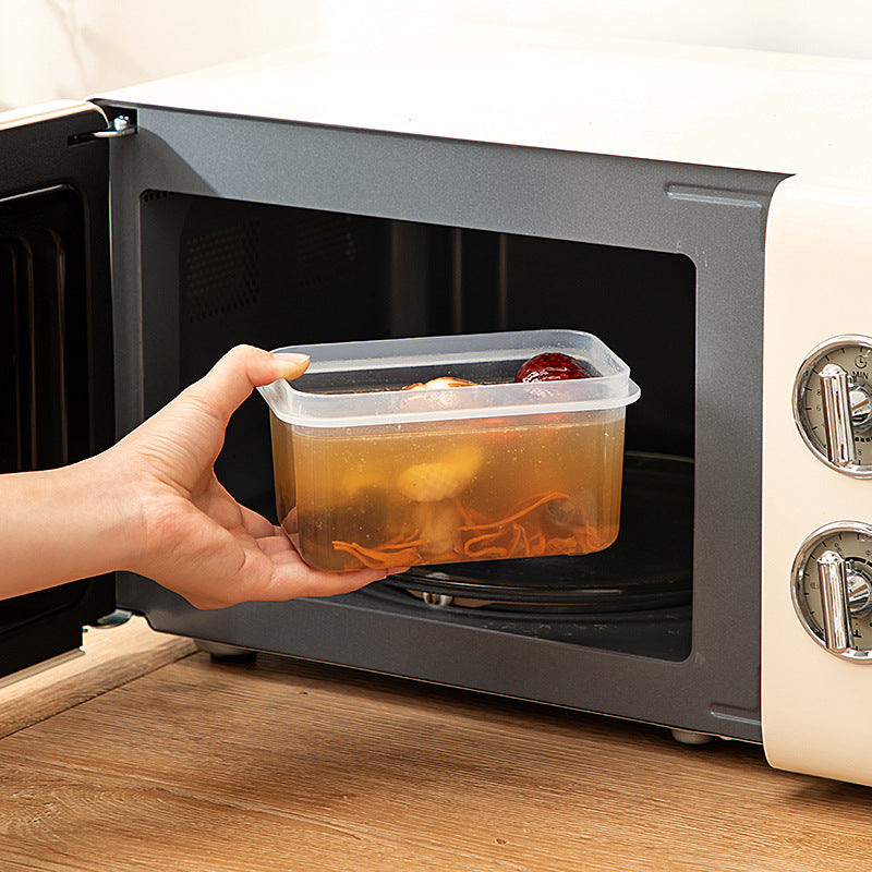 Kitchen refrigerator frozen fresh-keeping box plastic food grade transparent frozen soup packing box with lid sealed food storage box