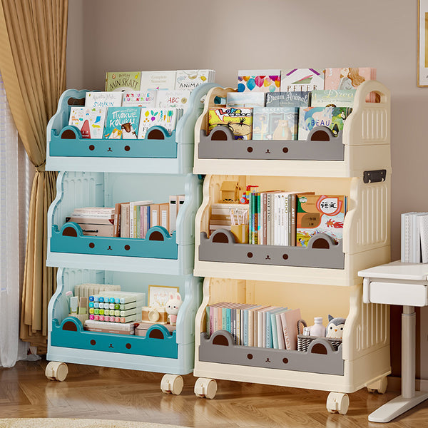 Children's bookshelf household baby picture book toy storage rack floor-to-ceiling multi-layer wheeled mobile simple bookcase shelf