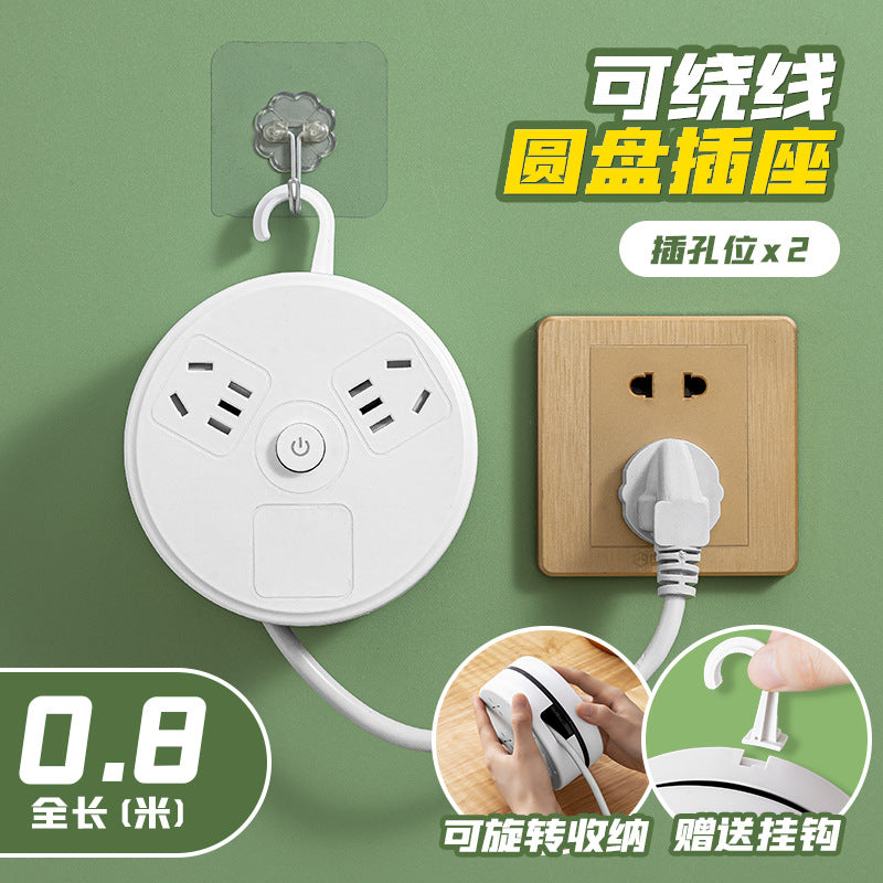 Retractable storage socket with cord, multi-function usb power strip, multi-outlet power strip, electrical plug extension cord