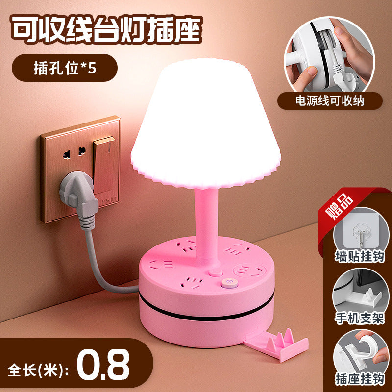 Collapsible power strip with integrated usb charging and eye-care desk lamp - perfect for home, office, or dorm room