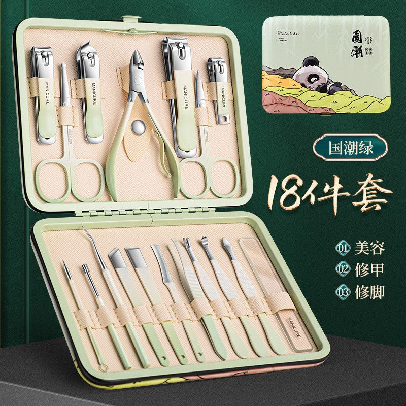 Trendy stainless steel nail clipper set - professional manicure & pedicure kit with cuticle nippers, dead skin remover, and beauty tools for nail salons