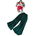 European and american cross-border fashion women's clothing:  summer new arrivals - french-inspired printed tops and loose solid color pleated wide-leg pants