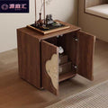 Song dynasty aesthetic black walnut entryway cabinet - modern chinese style solid wood storage console table - stackable storage combination unit