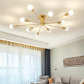 wholesale creative bedroom multi-head ceiling lamp scandinaviancasual iron art dining room living room study golden ceiling lamp