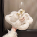 Home casual super popular kitten and small fish fur slippers women's casualnon-slip easy to wear fashioneasiest for match cotton slippers for women