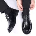 Men's leather dress shoes - british style, live stream, black, formal business casual, soft sole, wedding groom, suit shoes