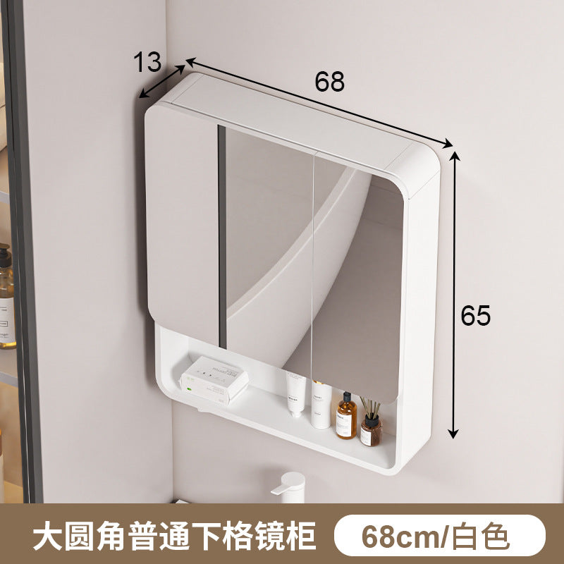 Honeycomb aluminum arc bathroom mirror cabinet lighting locker toilet wall-mounted mirror with vanity mirror smart mirror case