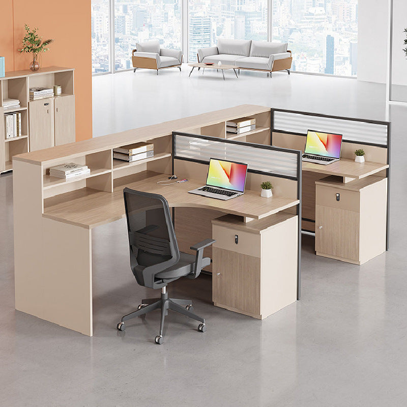 Saint li staff desk employee slot table and chair combination cross-shaped booth financial screen casual modern