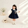 Girls' dress - spring/autumn  new collection - korean style polka dot princess dress with bunny long sleeves