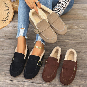 plus sizeflats fur cotton shoes for women winternew arrivalfashionfleece-linedthickenedfashionheattech cotton shoes for women