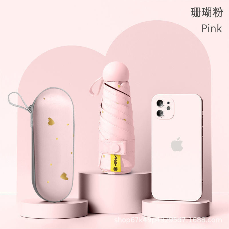 50% off umbrella for both sunny and rainy days, women's sun umbrella, sun protection and uv protection capsule umbrella, foldable mini sunshade umbrella, personalized