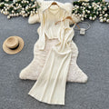 Feminine eleganttwo-piece set autumn classy waist suspender knittingdress+long sleevescardiganoutwear