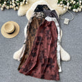 French chic satin midi skirt -  summer collection: luxe, vintage-inspired ink wash print, high-waisted, slimming mermaid skirt