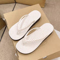 2025 summer new flat fashion leopard print flip-flops women's non-slip outdoor beach wedge sandals