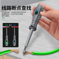 Electrician's multifunctional test pen - household use, cross & slotted, led breakpoint detection, rubberized grip, inspection with magnetic screwdriver