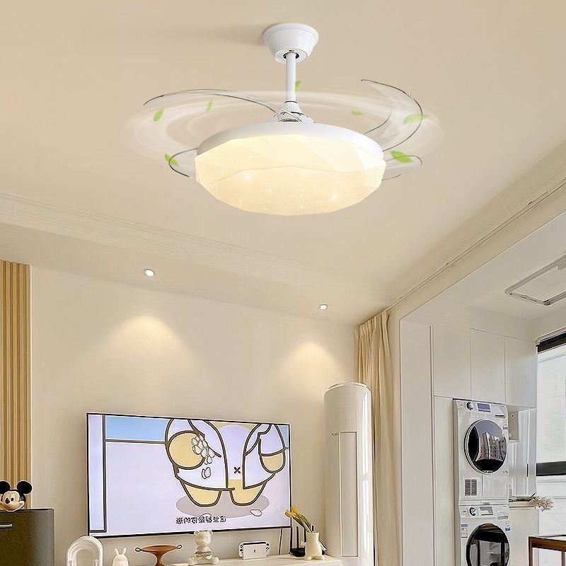 W% cream style invisible fan chandelier for homeled living room bedroom strong wind silent integrated frequency conversion restaurant hanging