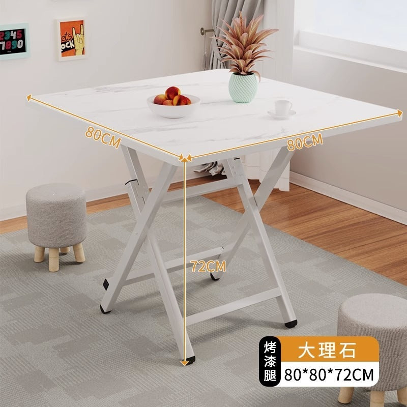 Simple foldable small square dining table for home study rental house dormitory small apartment portable dining table casual