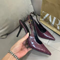 Za2026new arrival pointed toe stiletto pumps high heels back empty back strap fashion sandals accessible luxuryfashion high heels
