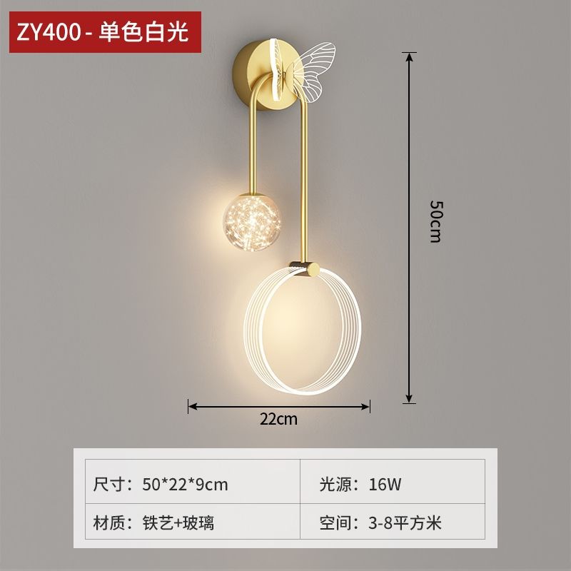 New arrivalaccessible luxurypopular wall lamp bedroom bedside lamp scandinavian modern creative living room background wall decorative lamp hotel