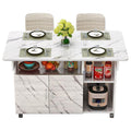 Faux marble nordic extendable folding dining table, rectangular modern minimalist home small apartment dining table for 4-6 people