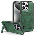 Leather stand foreign trade model compatible with iphone 16 phone case apple 17 pro max crystal shield magnetic protective cover 14